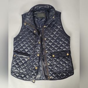 J.Crew quilted vest Size small - deep navy shiny dark blue great condition